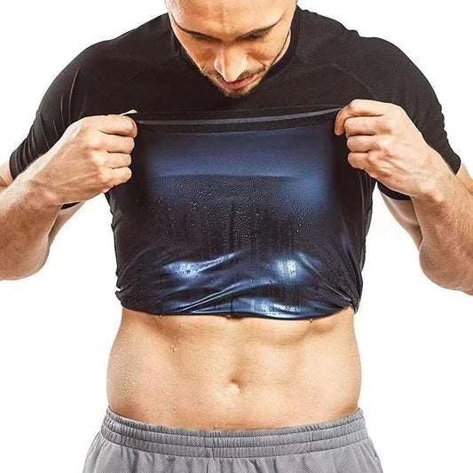 Men Sauna Sweat Vest and Short Sleeve Heat Trapping Shirt Sweat Body Shaper Waist Slimming Shapewear Workout Compression Shirt