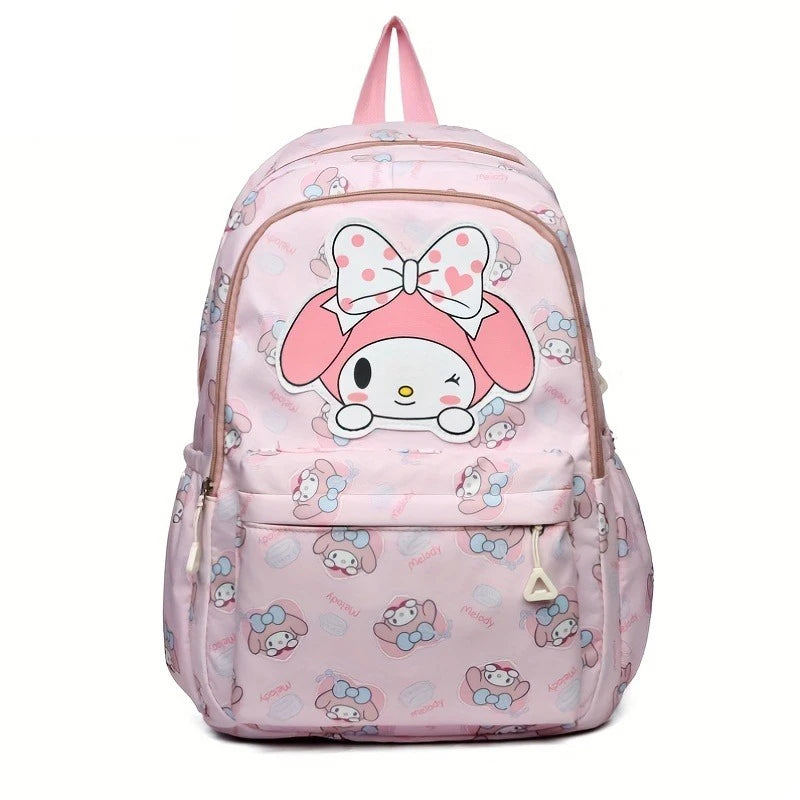 Sanrio Hello Kitty Kuromi Melody Cinnamoroll Large Capacity Backpack, Cartoon Anime Canvas Schoolbag, Cute Kawaii Knapsack