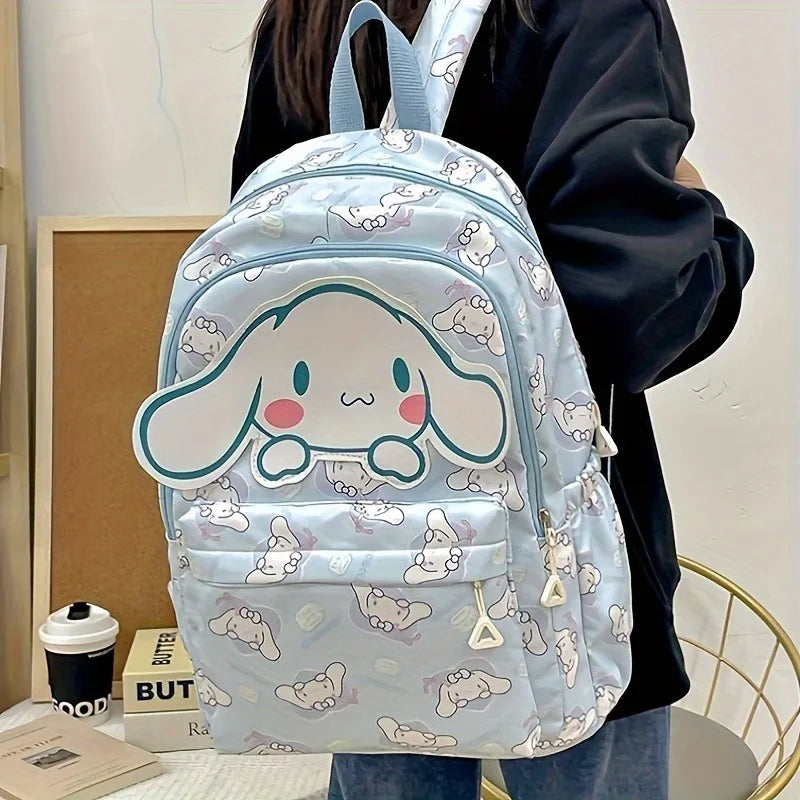 Sanrio Hello Kitty Kuromi Melody Cinnamoroll Large Capacity Backpack, Cartoon Anime Canvas Schoolbag, Cute Kawaii Knapsack