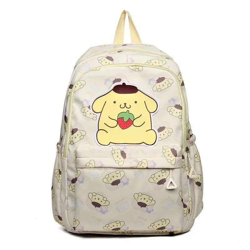 Sanrio Hello Kitty Kuromi Melody Cinnamoroll Large Capacity Backpack, Cartoon Anime Canvas Schoolbag, Cute Kawaii Knapsack